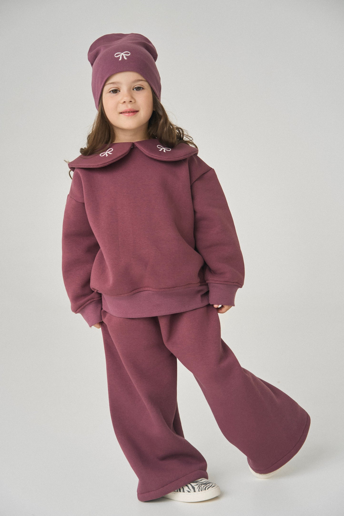 Dres bordowy z kokardkami