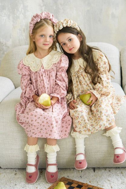 Sukienka w kwiatuszki beżowa