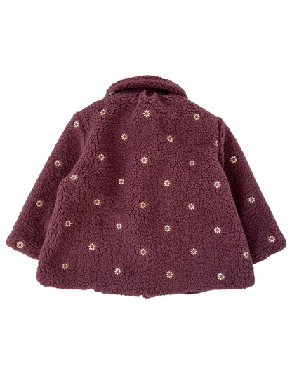 Burgundowy Płaszczyk/kurtka teddy z kołnierzykiem bebe- przedsprzedaż