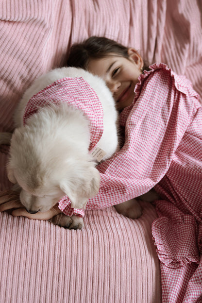 Sukienka w serduszka różowa