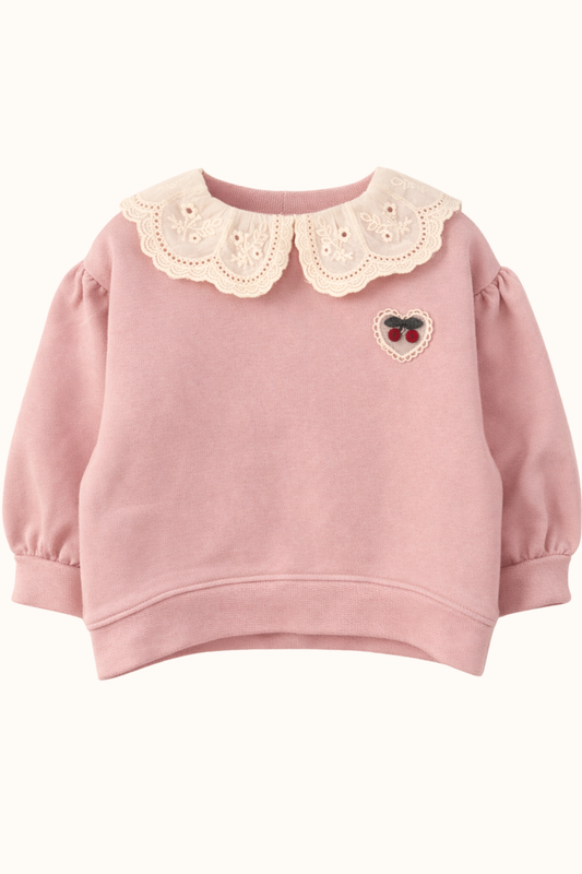 BASIC SPRING - Bluza z kołnierzykiem - pudrowa