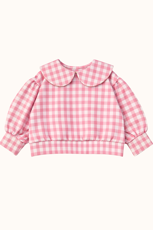 SPRING Bluza w kratkę vichy -róż