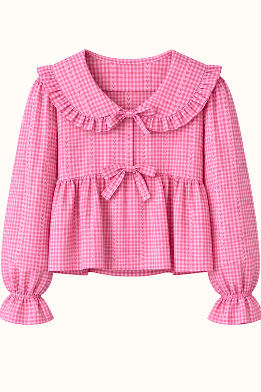 MON CHÈRI ROUGE koszula z kołnierzykiem i baskinką