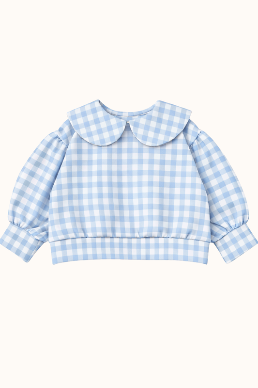 SPRING Bluza w kratkę vichy -jasnoniebieska