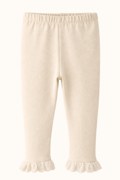 Legginsy z koronką naturalne