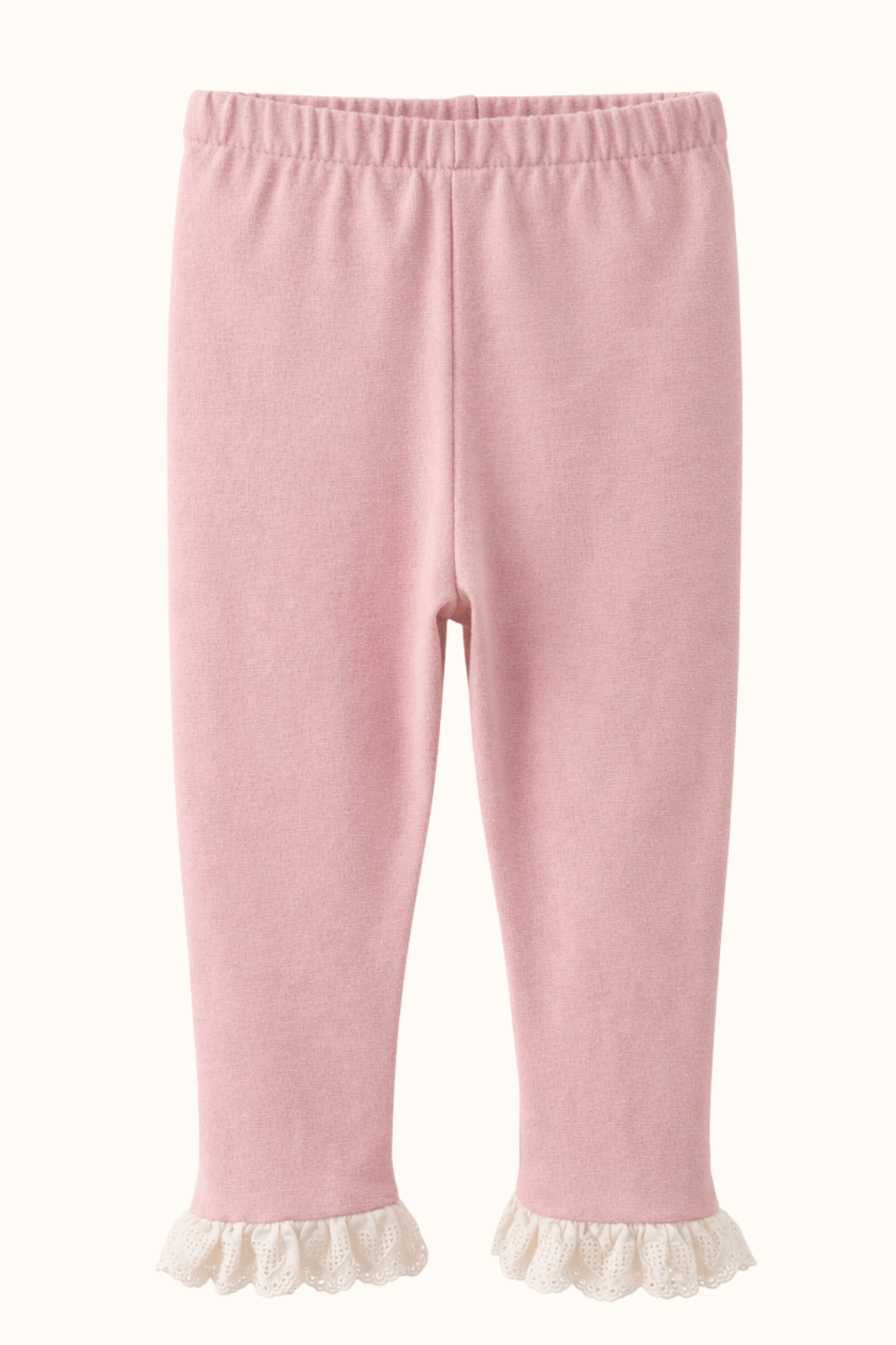 Legginsy z koronką pudrowe
