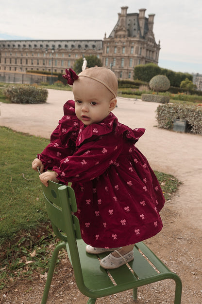 Sukienka w kokardki - bordowa