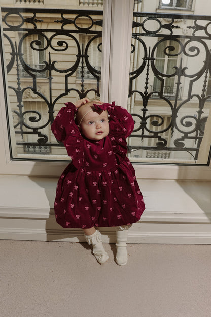 Sukienka w kokardki - bordowa