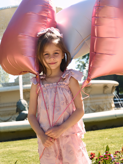 Bluzka z kokardami - brudny róż