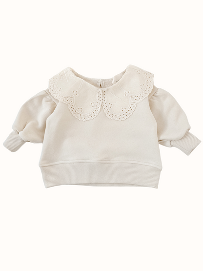 Kremowa bluza z kołnierzykiem