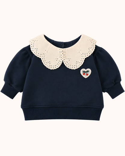 Bluza z kołnierzykiem -granatowa