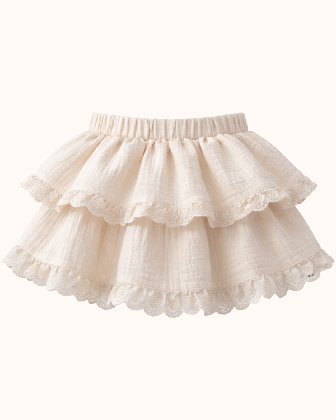 APRIL Spódnica kremowa z haftami