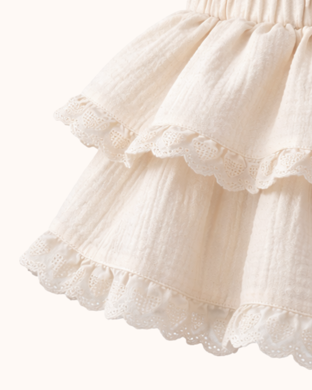 APRIL Spódnica kremowa z haftami