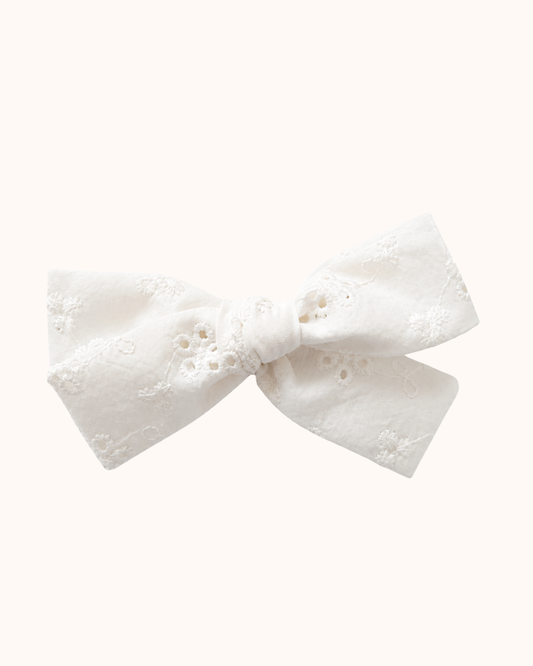 COTTON mała kokardka biała