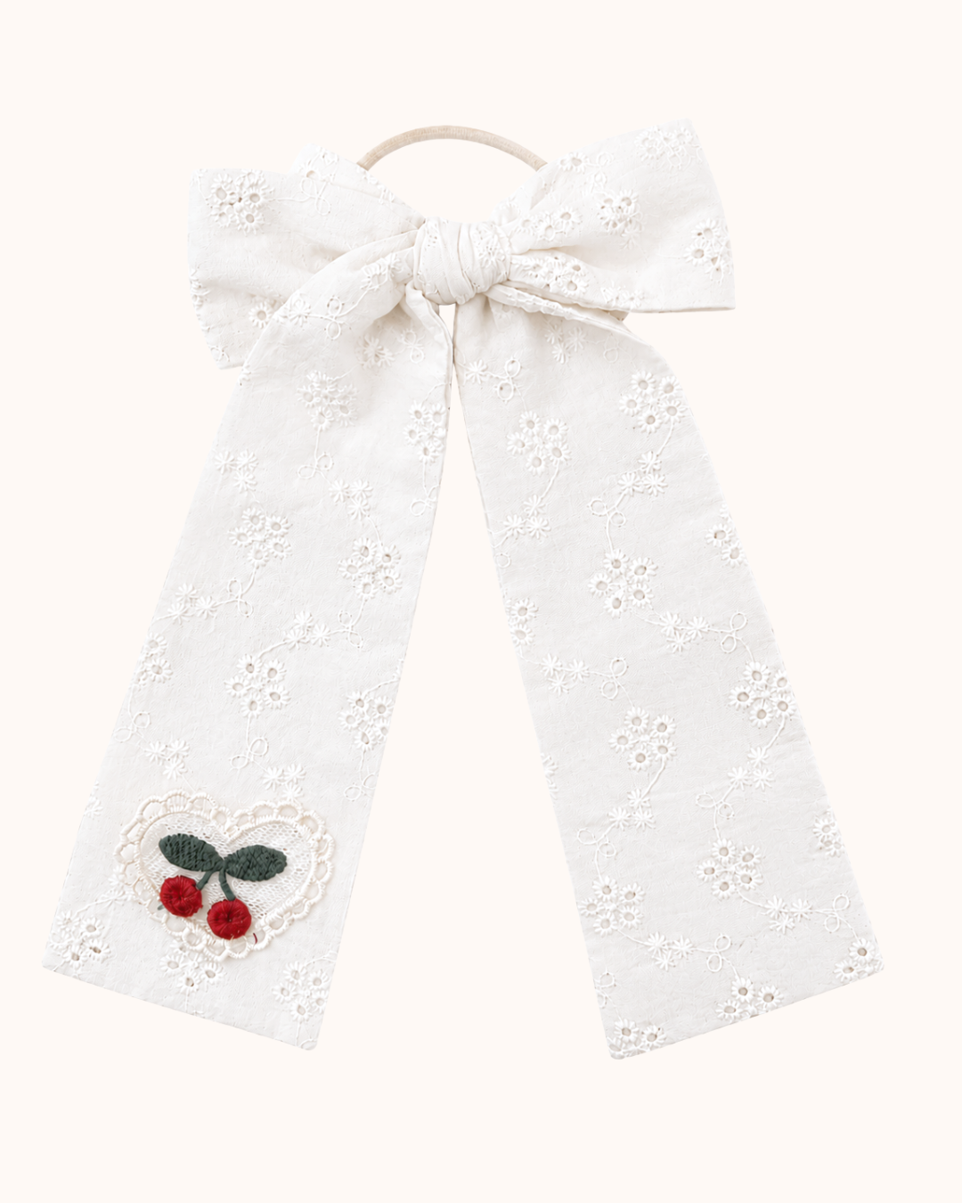 COTTON duża kokardka biała