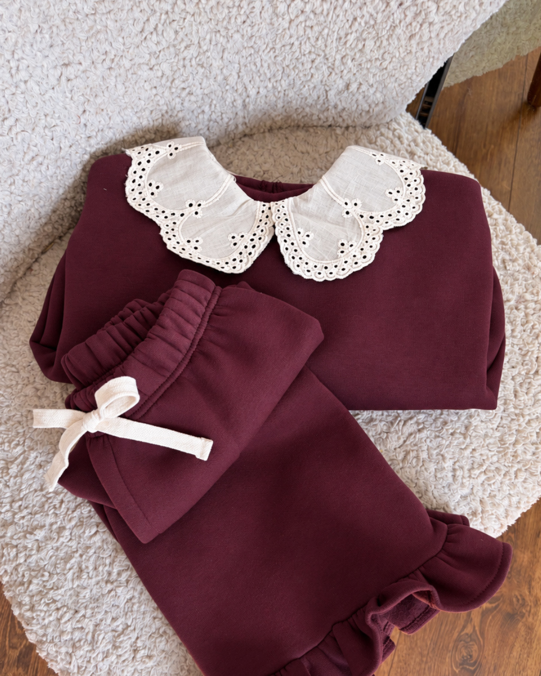 Bluza z kołnierzykiem - bordowa
