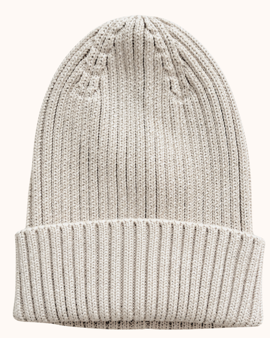Czapka beanie 100% bawełna jasny beż